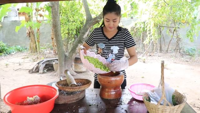 Pick Start Gooseberry In My Village / Star Goose Berry Recipe / Cooking With Sreypov смотреть онлайн