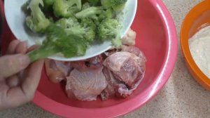 Курица с цветной капустой и брокколи запечённые в духовке!