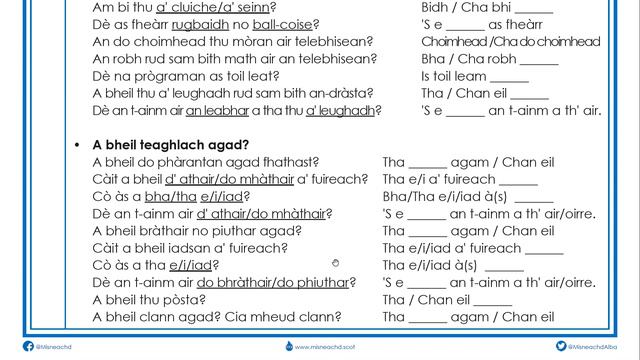 A1-20X Duilleagan Obrach - Course Completion Worksheets смотреть онлайн