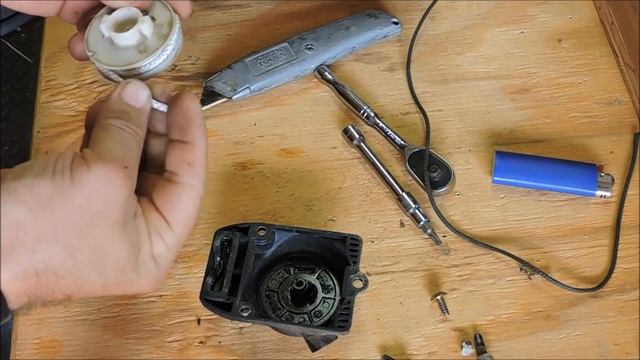 Stihl FS 80 weed eater pull string replacement смотреть онлайн