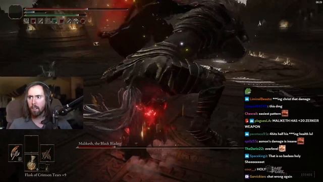 Asmongold fights Maliketh, The Black Blade in Elden Ring смотреть онлайн