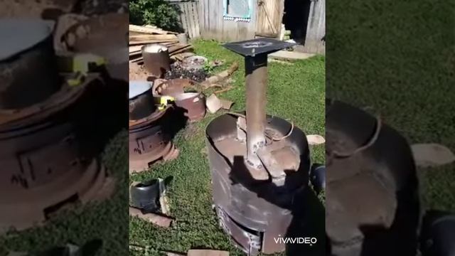 Мощная банная печь топи-мойся без дна из того, что было. Ёмкость на 100л греется за 1 ч. смотреть онлайн