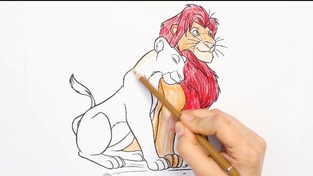 Lion King Simba and Nala Coloring Page | Little Hands Coloring Book смотреть онлайн