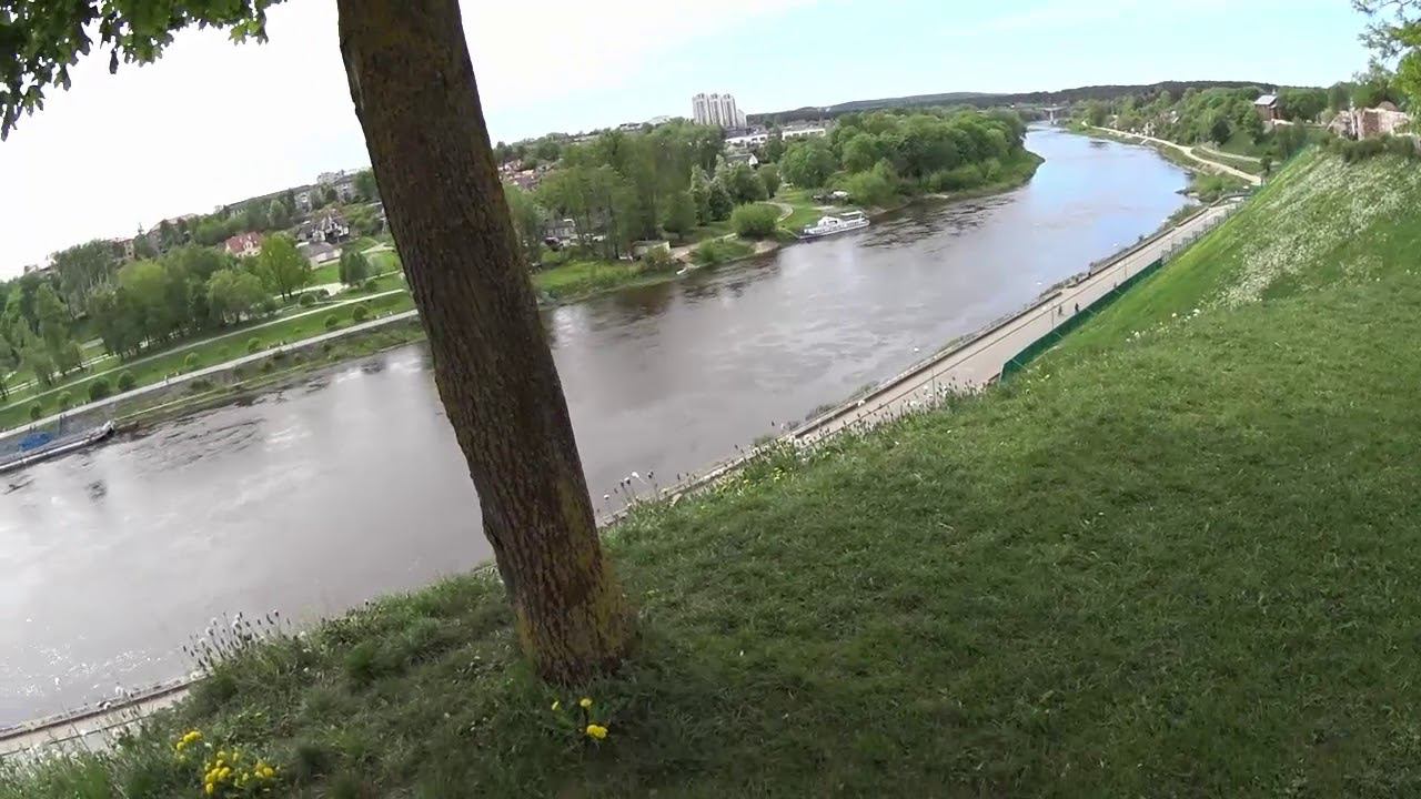 Река Неман возле Замка в Гродно Беларусь 2018 смотреть онлайн