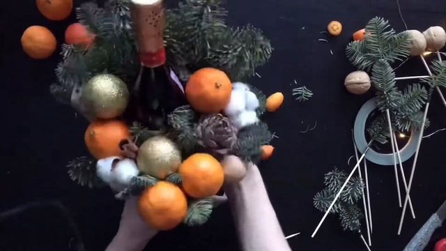 Букет из мандаринов и Елки на Новый год своими руками. Новогодний мастер класс смотреть онлайн