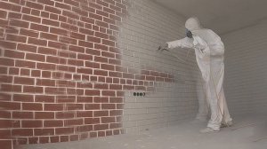 Покраска кирпича методом безвоздушного распыления \ SoBeauty74