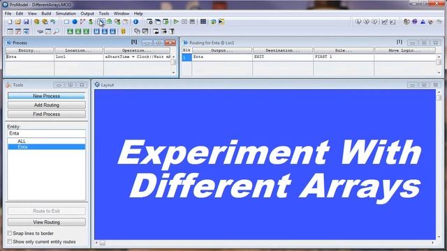Experiment With Different Arrays - ProModel Solution смотреть онлайн