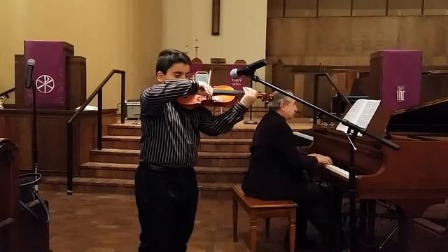 David Tovmasyan 10 yr. old Violin Performing J.B. Accolay Concerto in A Minor Violin смотреть онлайн
