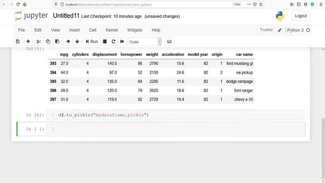 Pandas Pickle DataFrame | Python смотреть онлайн