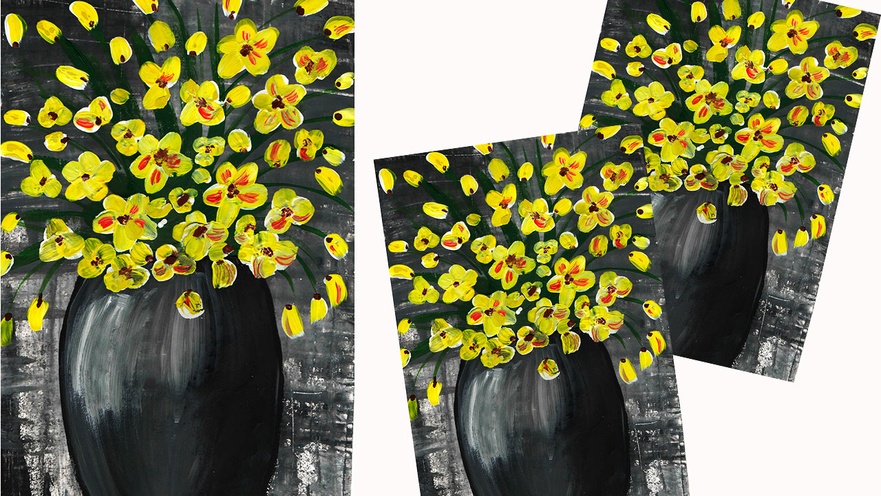 Как нарисовать натюрморт. Рисуем вазу с цветами гуашью. смотреть онлайн