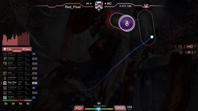 Red_Pixel | Zeami feat. Tenshi - Tenyou no Mai [Yuki's Extra] 1st +HDDT FC 98.36% {#1 710pp} - osu! смотреть онлайн