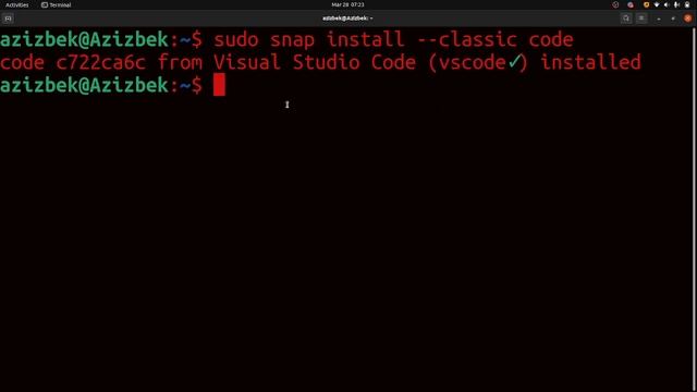 Visual Studio Code'ni Ubuntu 20.04 ga o'rnatish #visual_studio_code #Ubuntu #linux #terminal смотреть онлайн
