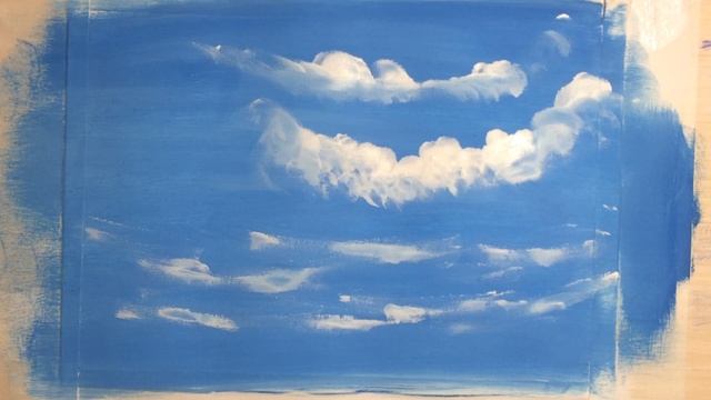 Как нарисовать облака гуашью|| Урок для начинающих|| смотреть онлайн