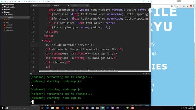 Node JS Tutorial for Beginners #27 - Partial Templates смотреть онлайн