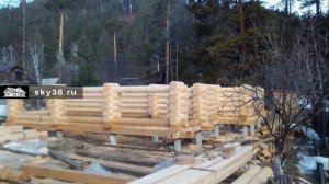 Дом из бревна под усадку, Иркутск, СНТ Дорожник (Большой луг) 2020