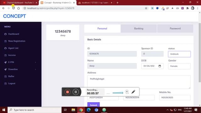 MLM Binary Plan In PHP & MYSQL || Block & Unblock Agent || Part-22 смотреть онлайн