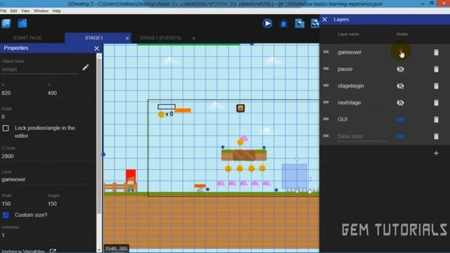 How to create a gameover page : Gdevelop 5 смотреть онлайн