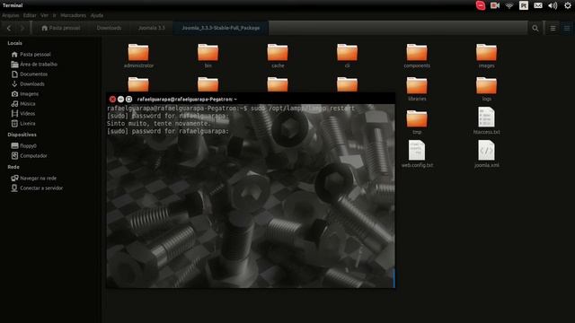 Curso de Linux Servidor Web - 05 - Instalando Xampp = Joomla, configurando e permissões смотреть онлайн