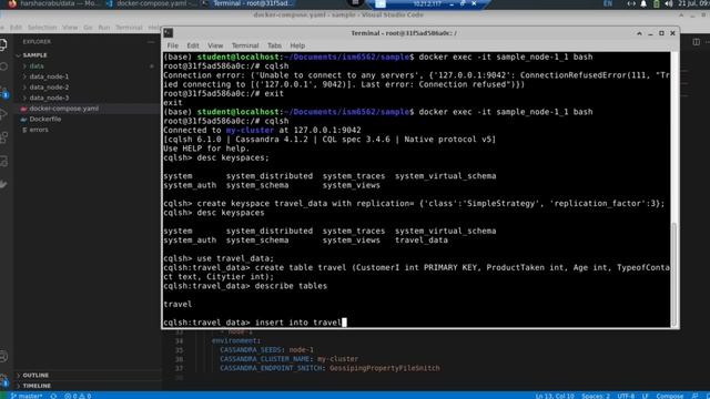 Create a 3 node cassandra cluster and insert data to check replication смотреть онлайн