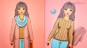 Бумажная кукла в весенней одежде