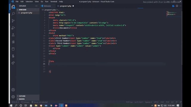 Program 1: How to add 3 numbers using php? BIM 4th sem web tech 2 2015 group b q 11 | Devil Program смотреть онлайн