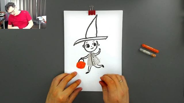 Маленькая Колдунья - рисуем девочку на Хэллоуин смотреть онлайн