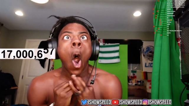 @IShowSpeed Jumps into camera after hitting 17 Million Subs смотреть онлайн