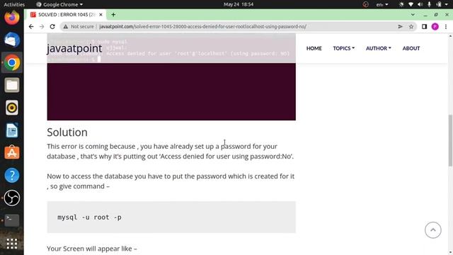 ERROR 1045 (28000): Access denied for user ‘root’@’localhost’ (using password: NO) solved in ubuntu смотреть онлайн