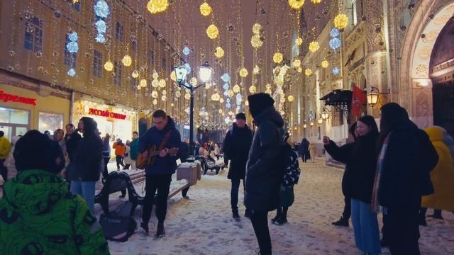 ❄️ Snowy Moscow Walk - A Christmas Tale 2023. Nikolskaya Street. GUM Store Fair. Winter In Russia