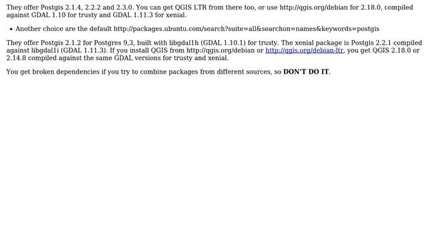 GIS: Broken packages and unmet dependency installation QGIS, PostgreSQL and postgis Ubuntu 14.04 смотреть онлайн