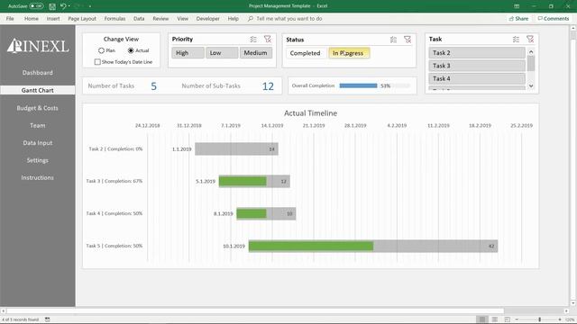 Excel Project Management Template смотреть онлайн