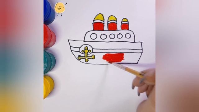 how to draw a steamship / как нарисовать пароход смотреть онлайн