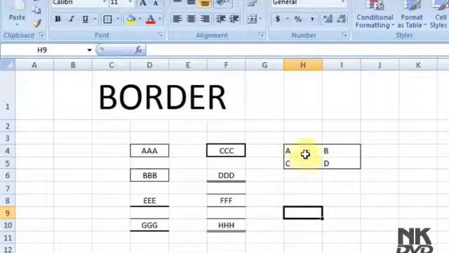 Lesson 08 The Border Microsoft Office Excel 2007 2010 free Educational video Training Tutorials in смотреть онлайн