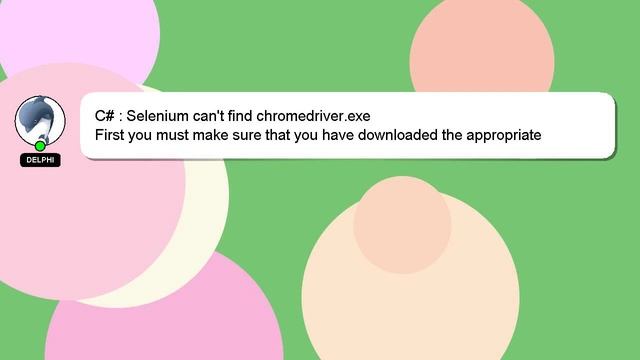 C# : Selenium can't find chromedriver.exe смотреть онлайн