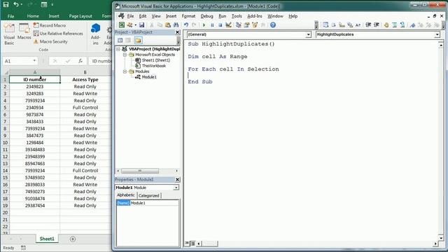 Highlight Duplicates Excel VBA Macro смотреть онлайн