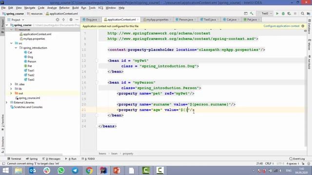 Урок 10 - Внедрение строк и других значений из properties файла (Spring для Начинающих) смотреть онлайн
