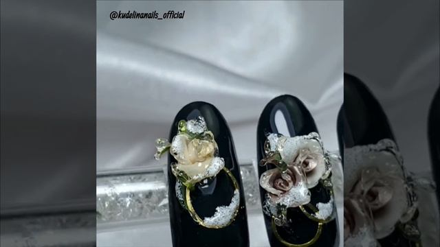 Дизайн маникюра "Цветы на морозе" смотреть онлайн