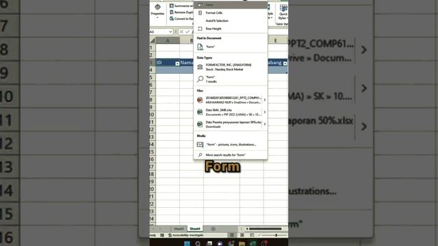 USE FORM EXCEL TANPA CODING #short смотреть онлайн