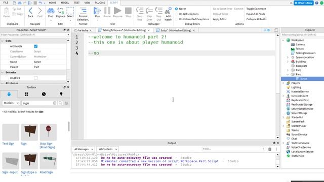 Roblox Humanoid Scripting Tutorial #2 (Getting The Player Humanoid) смотреть онлайн