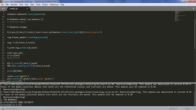 Linear Regression analysis for Diabetes dataset using Python and Sklearn - Part 2 смотреть онлайн