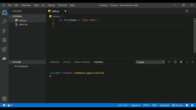 Variable declaration on Javascript - Node JS tutorial for beginners смотреть онлайн