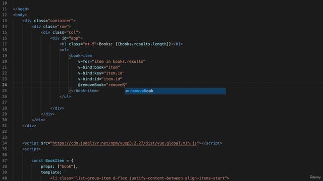02 - Getting Started with Vue - 017 Removing a book from the list смотреть онлайн