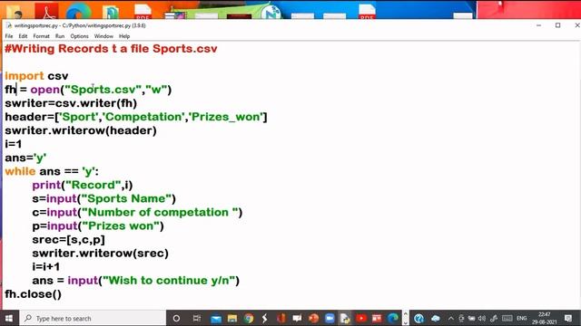 CSV File Handling in Python, Introduction of CSV Module its methods and Programs смотреть онлайн