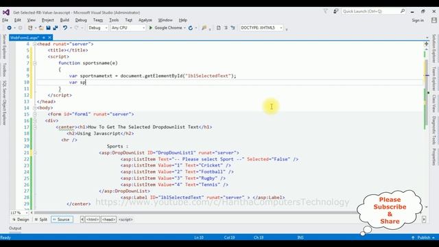 asp.net dropdownlist get selected value text using javascript clientscript смотреть онлайн