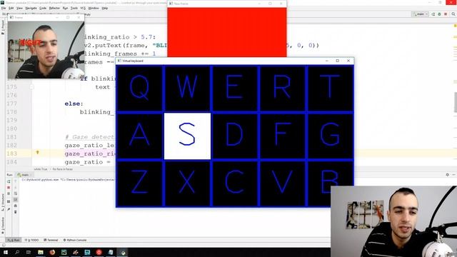 Press a key by blinking eyes - Gaze controlled keyboard with Python and Opencv p.8 смотреть онлайн