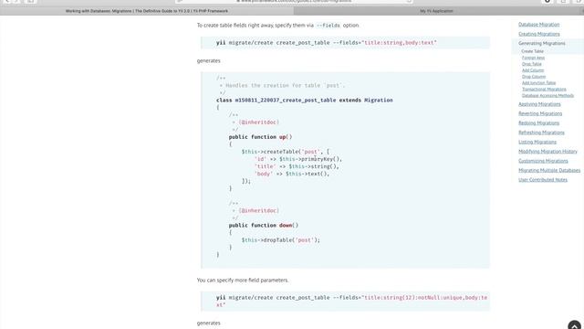 Урок 18: Миграции в Yii2 (работа с БД) смотреть онлайн