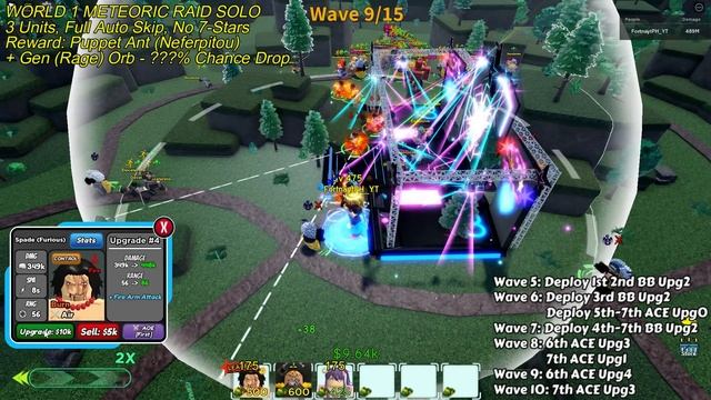 Solo Gon Orb Meteoric Raid (No 7-Stars) | 3 Units Full Auto Skip | Roblox All Star Tower Defense смотреть онлайн