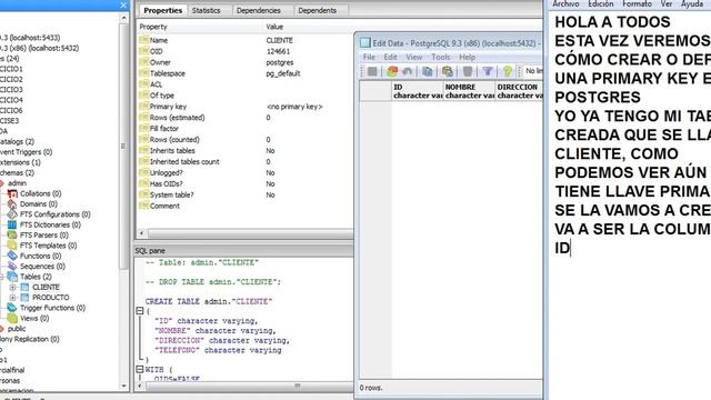 4 CREAR UNA PRIMARY KEY EN POSTGRES смотреть онлайн