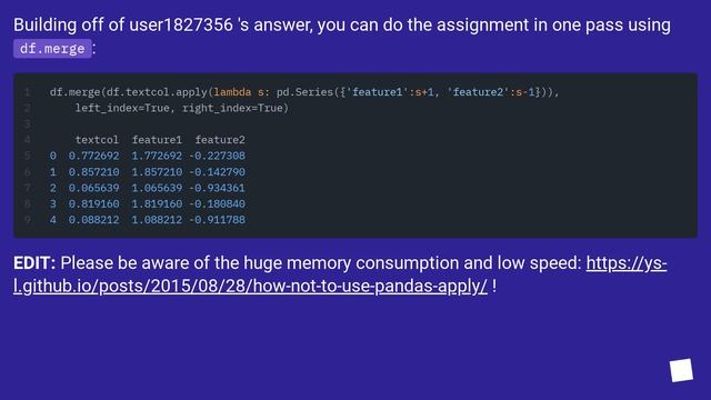 Apply pandas function to column to create multiple new columns? смотреть онлайн