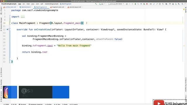 Android View Binding-2 | ViewBinding in Fragment, Include Layout & Alternative layouts | U4Universe смотреть онлайн
